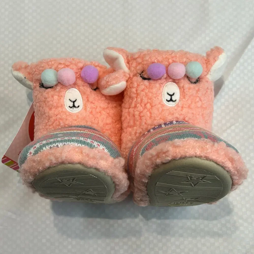 Totes Toasties Kids Llama Slippers New Size 13-1